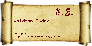 Waldman Endre névjegykártya