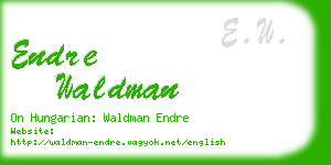 endre waldman business card